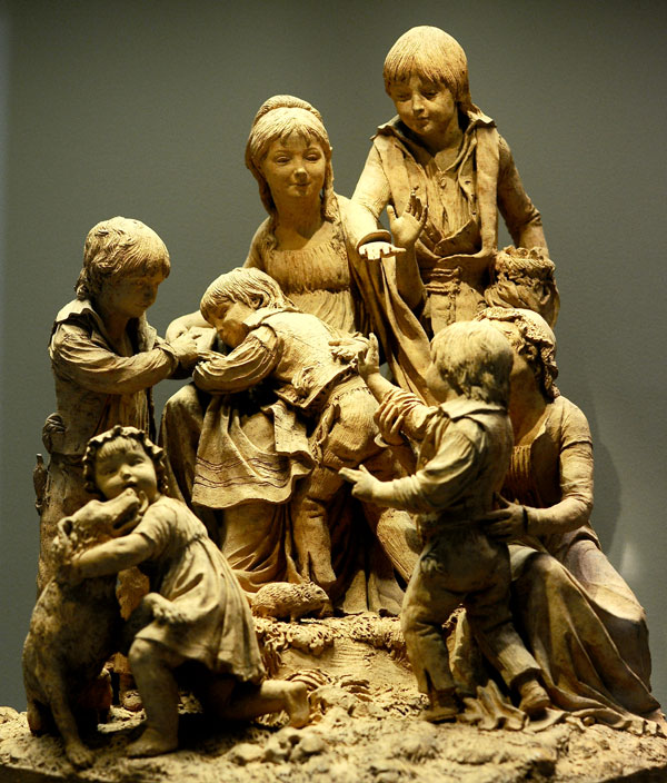 Enfants jouant à la main chaude. Louis Delaville.